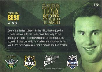 2009 Select Classic - Team of the Year #TY2 Colin Best Back